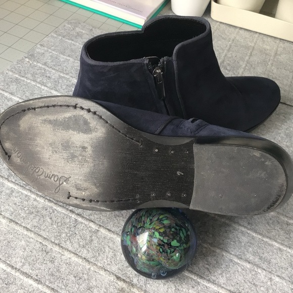 Sam Edelman Black Navy Blue Sued Women Booties Size 7 - Picture 6 of 10